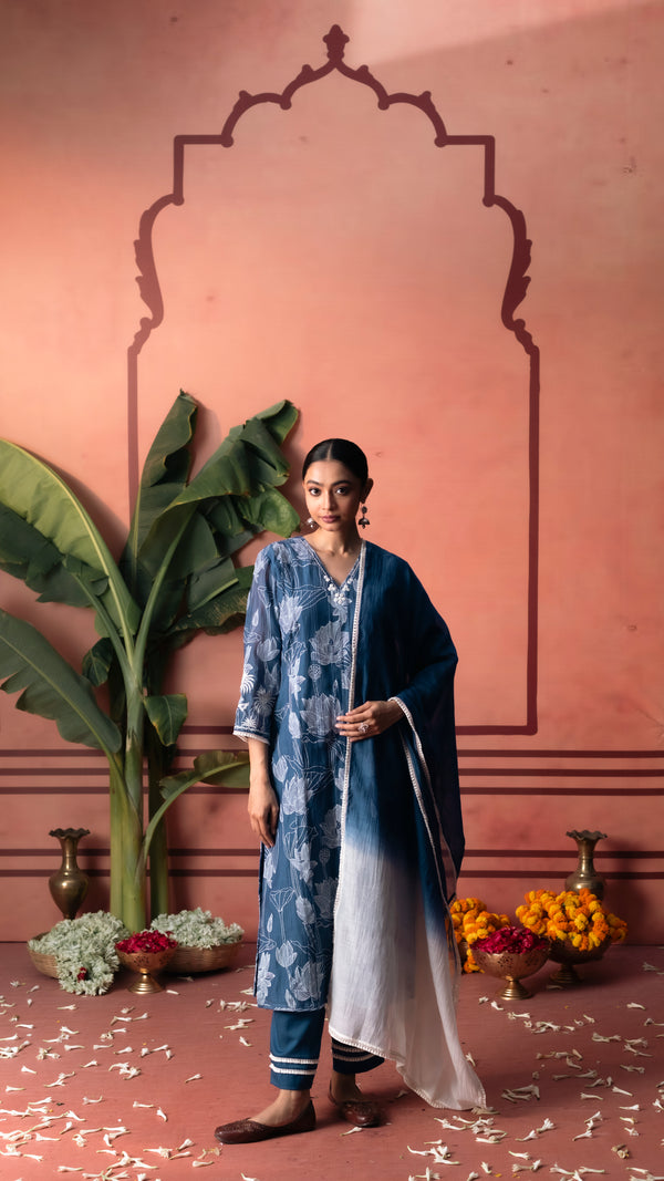 Seher Kurta Set (Blue)