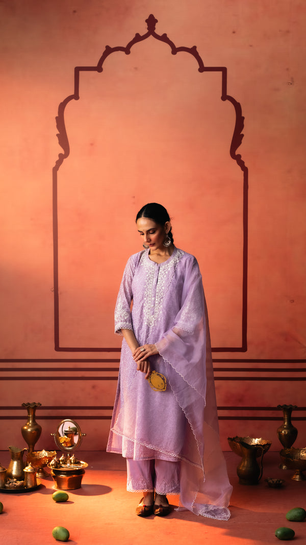 Kairi Kurta Set (Lavender)