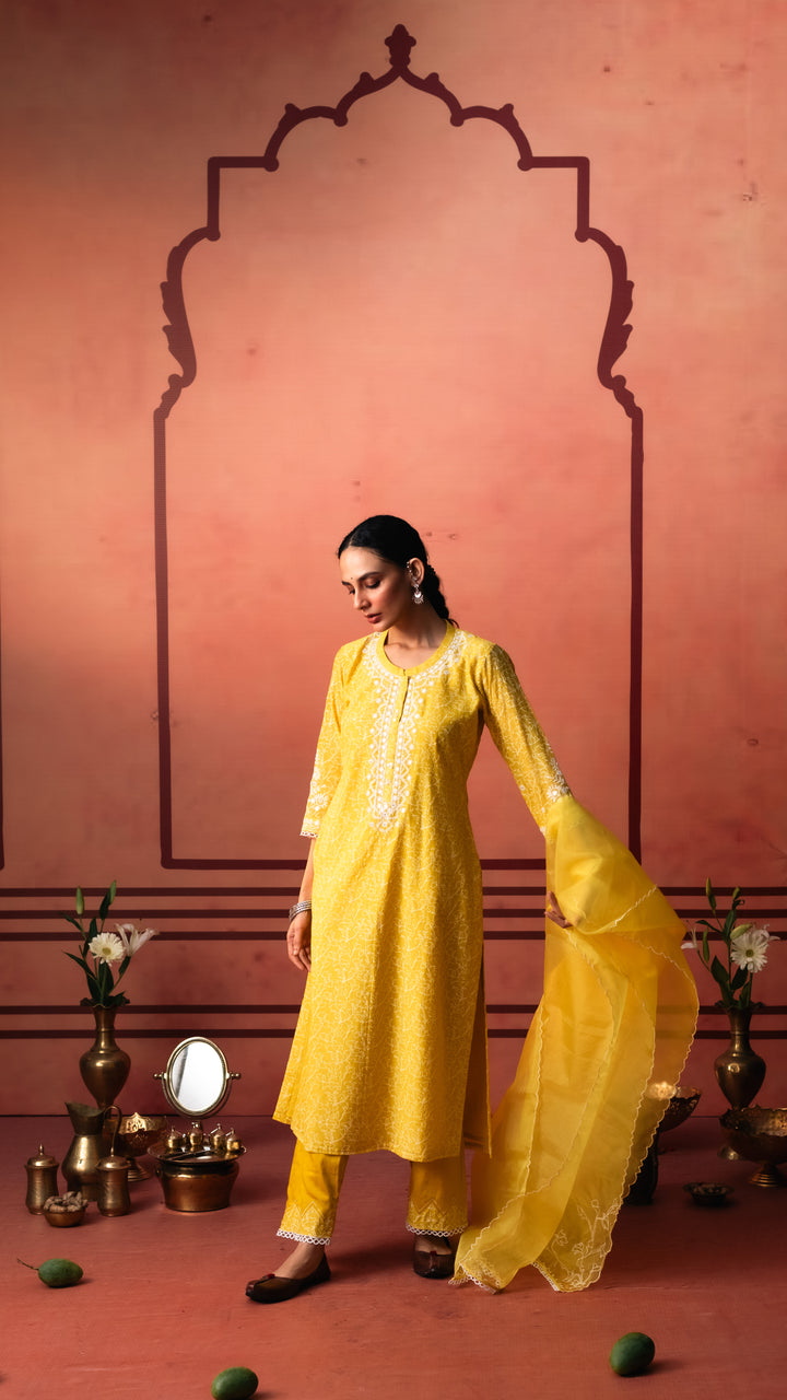 Kairi Kurta Set (Yellow)