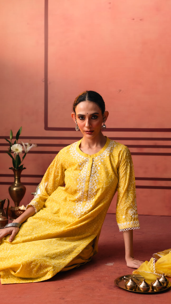 Kairi Kurta Set (Yellow)