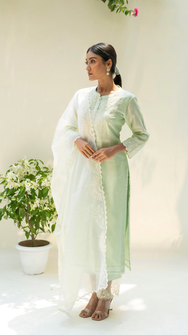 Fiza Kurta Set (Pastel Green)