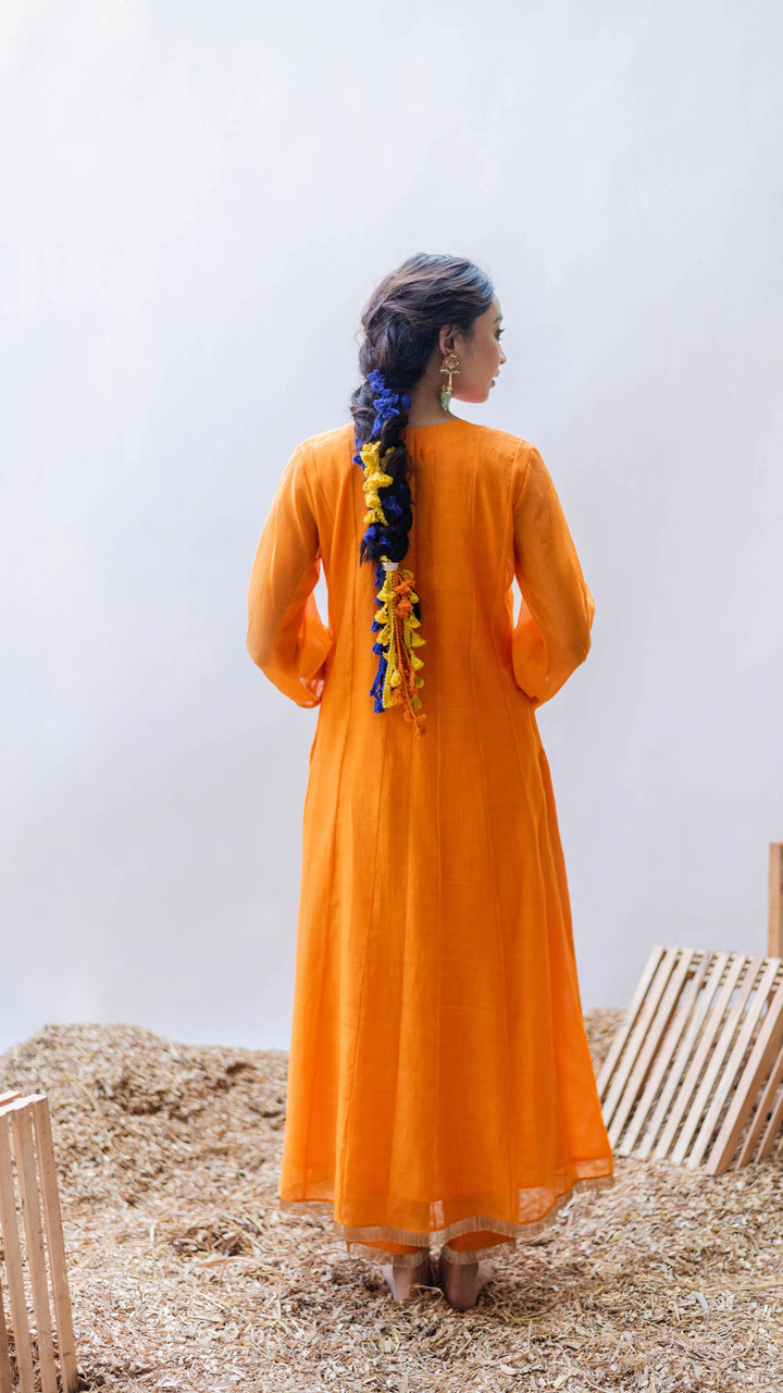 Yara A-line Kurta Set (Narangi)