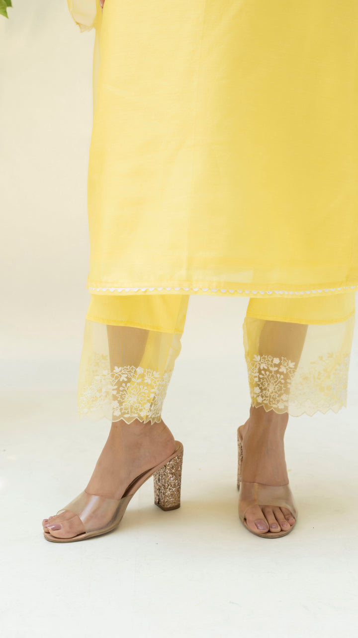 Fiza Kurta Set (Pastel Yellow)