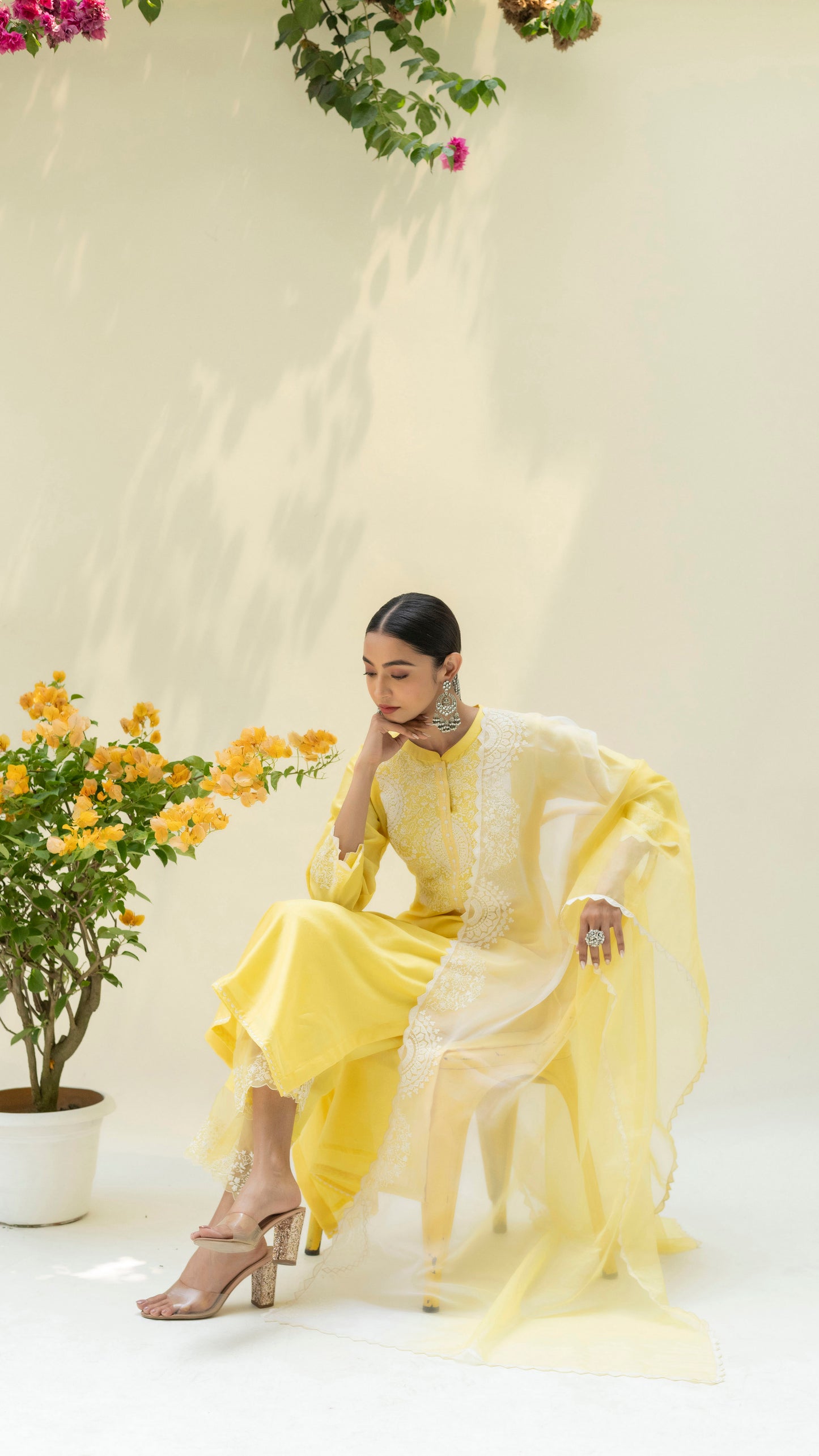 Fiza Kurta Set (Pastel Yellow)