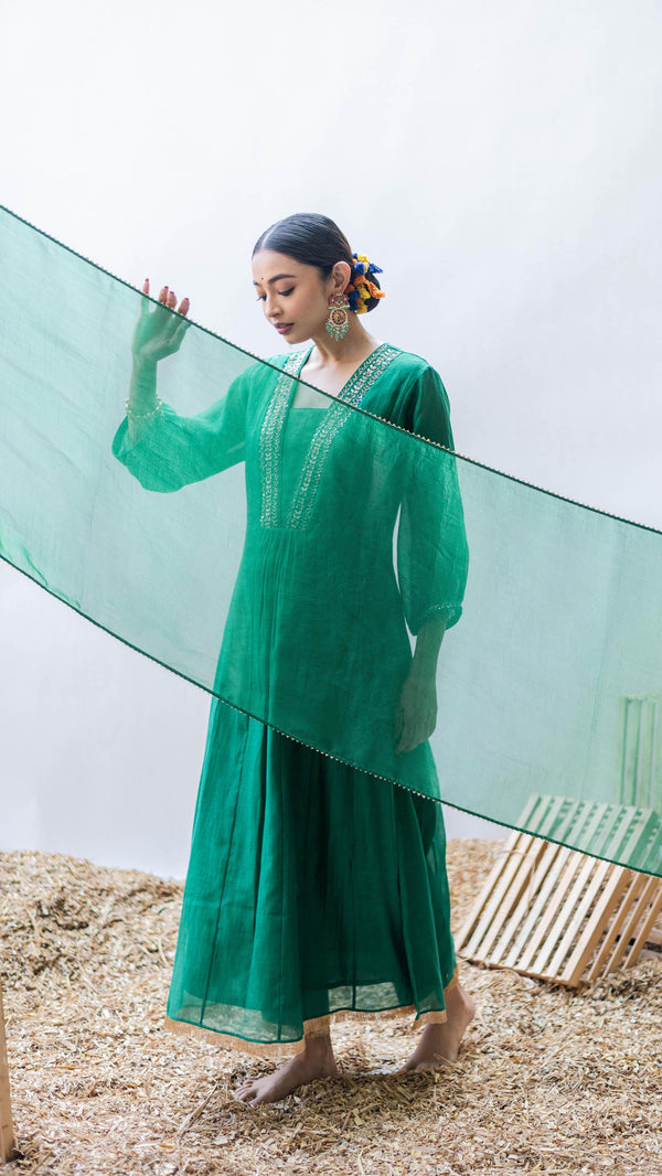 Yara A-line Kurta Set (Panna)