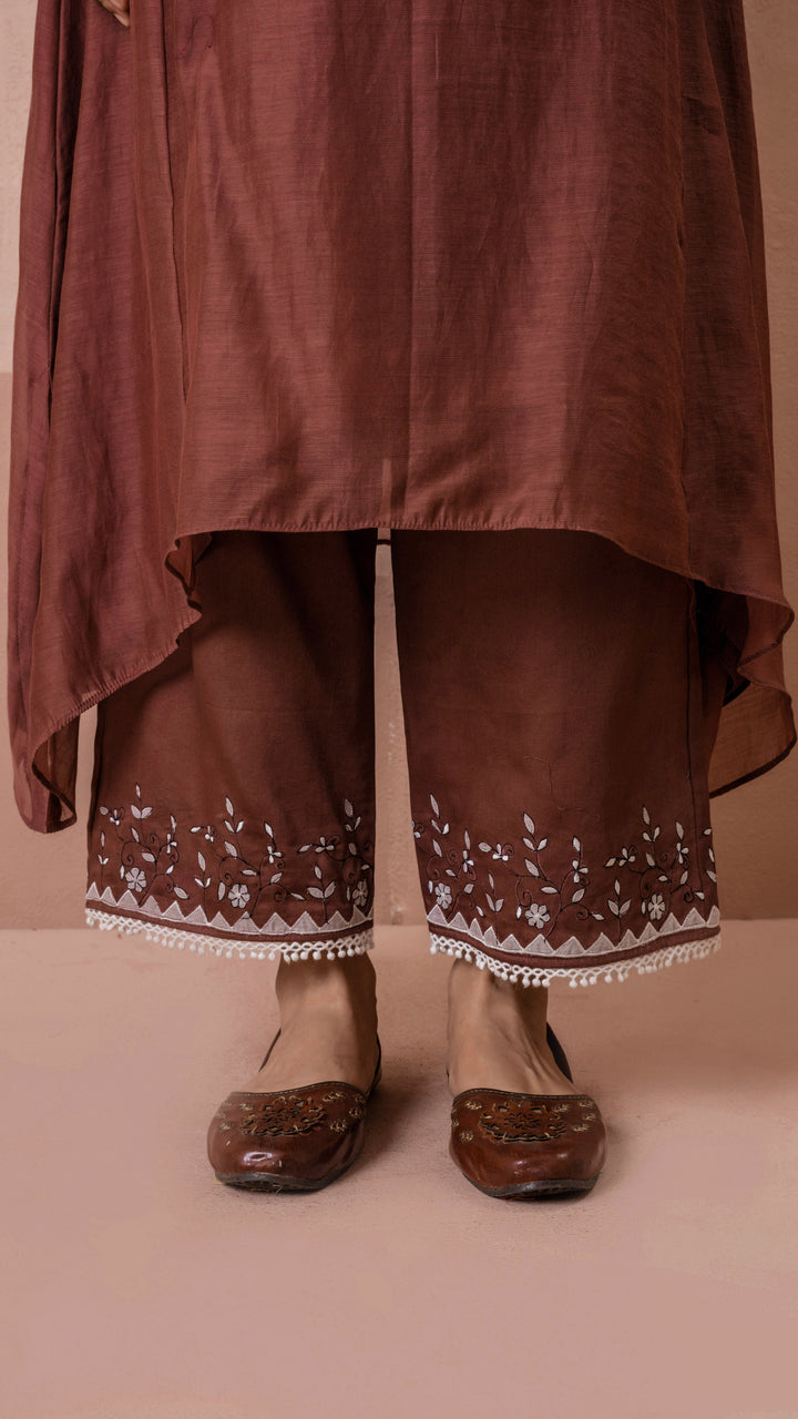 Alaya A-line Kurta Set (Brown)