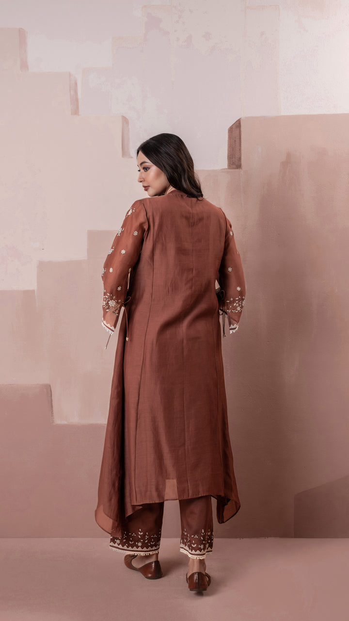 Alaya A-line Kurta Set (Brown)