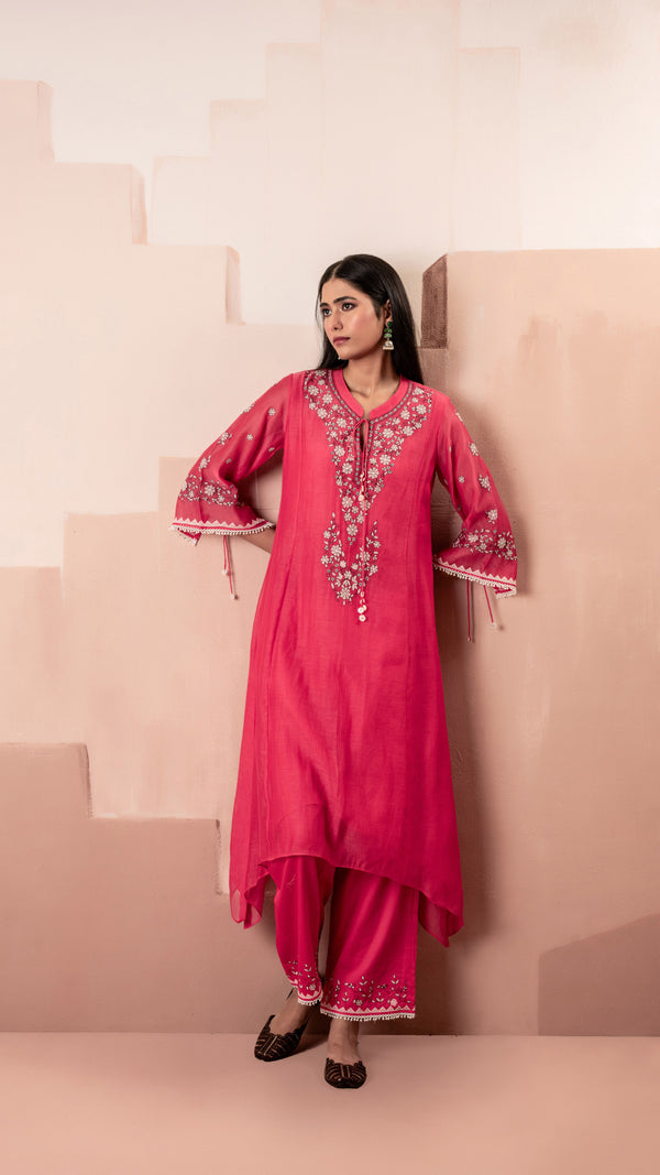 Alaya A-line Kurta Set (Pink)