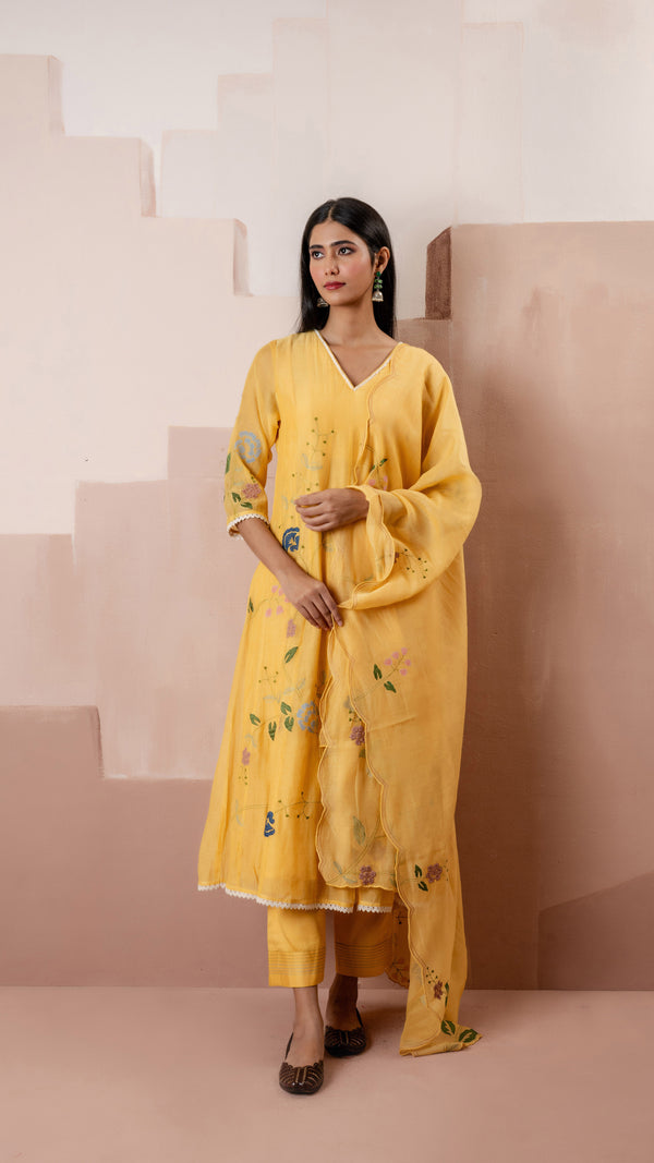 Falak Anarkali Set (Tuscany Yellow)