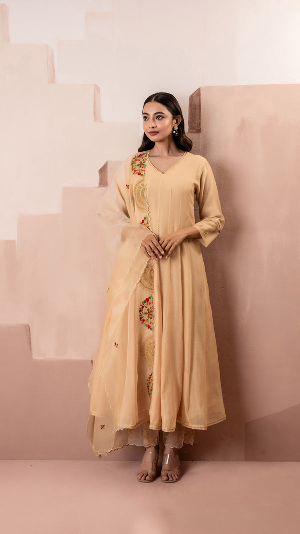 Ruhani Anarkali Set (Beige)