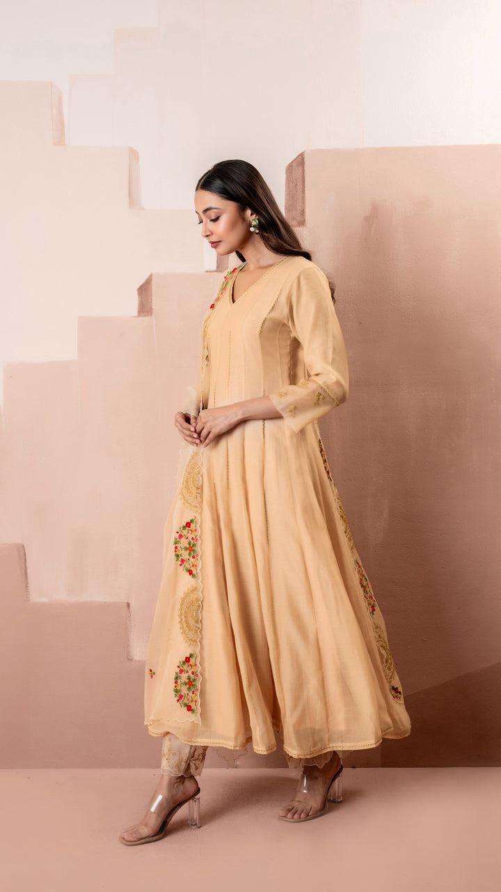 Ruhani Anarkali Set (Beige)