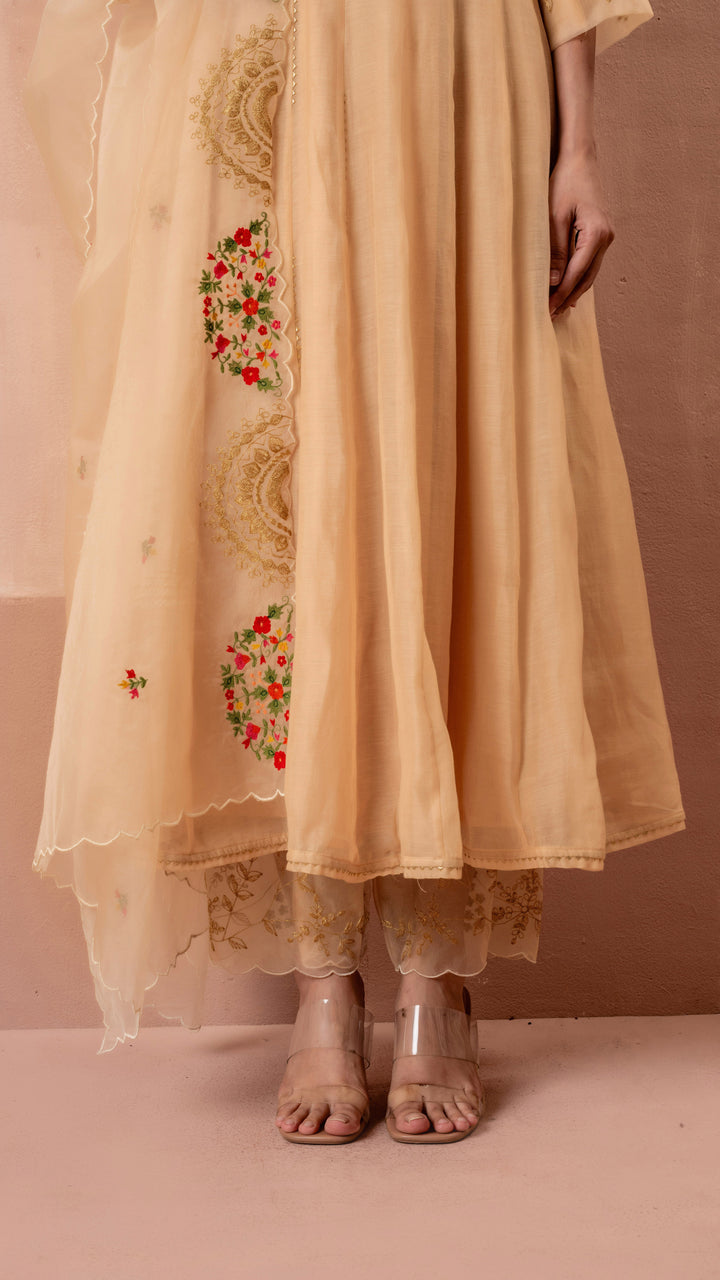 Ruhani Anarkali Set (Beige)