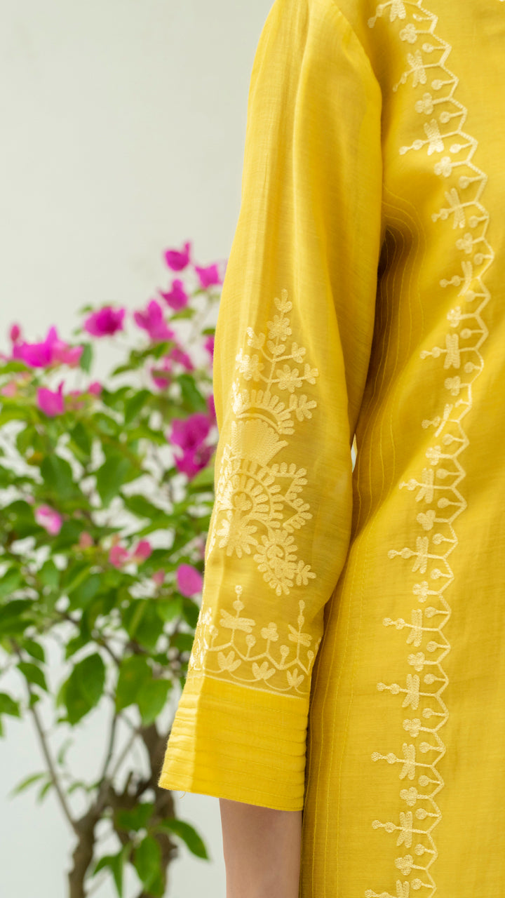 Parchhai Kurta Set (Tuscany Yellow)