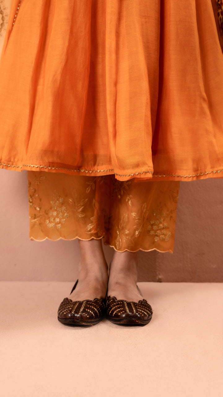 Ruhani Anarkali Set (Orange)