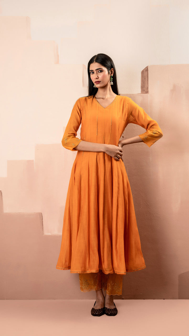 Ruhani Anarkali Set (Orange)