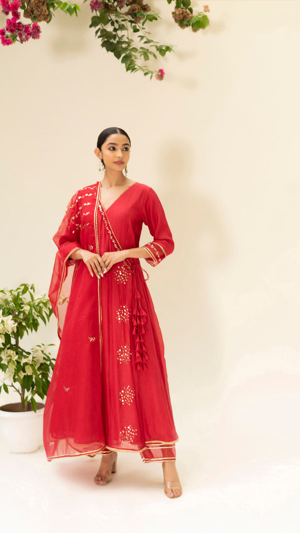 Muskat Angrakha Set (Berry Red)