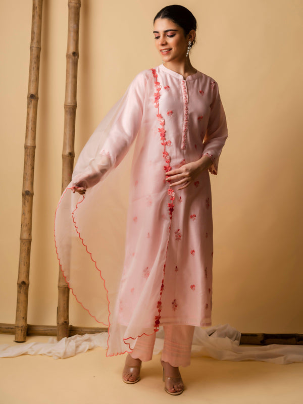 AM Lajjoo Kurta Set (Baby Pink)